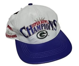Vintage Green Bay Packers Leather Hat Super Bowl Champion Snapback USA NEW - £17.50 GBP