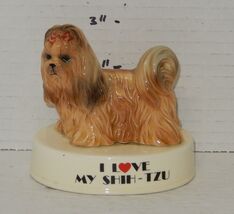 I Love My Shih Tzu Dog with Bow Vintage Japan George Good Figurine Anima... - $24.70