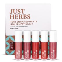 Just Herbs Ayurvedic Liquid Lipstick Kit  with Long Lasting, Deeps Reds Set 5 10 - £11.14 GBP
