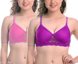 Bra Padded Bra Pack Of 2 Bra Sets Women&#39;s Bra Non Wired Full Cup Bras Gi... - £18.49 GBP