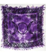 Violet Tie-Dyed Triple Moon Altar Cloth! - $4.90