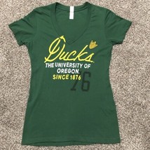 University of Oregon Ducks T-Shirt Women&#39;s Medium Cotton NCAA Green Shirt - £8.75 GBP