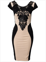 Women Floral Lace Short Sleeve Evening Dresses Party Casual summer Dress  - $23.99