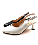 Lonza 194657/195414 Leather Mid Heel Slingback Dress Shoe Choose Sz/Color - $132.99