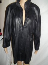 Saks Fifth Avenue Melanzona Womens&#39; Leather Jacket - Color:Black-Size: X... - $64.99