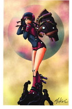 Mike Mc Kone Signed Comic Art Print ~ Sci Fi Space Girl - £15.80 GBP