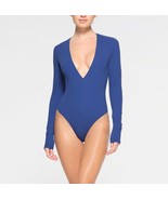SKIMS Fits Everybody Plunge Bodysuit Sapphire (Blue) Size XS Long Sleeve... - $834.46 MXN