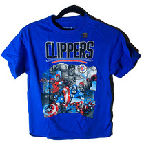 Marvel Loas Angeles Clippers Avengers Youth Short Sleeve T-Shirt Blue MEDIUM - £11.91 GBP