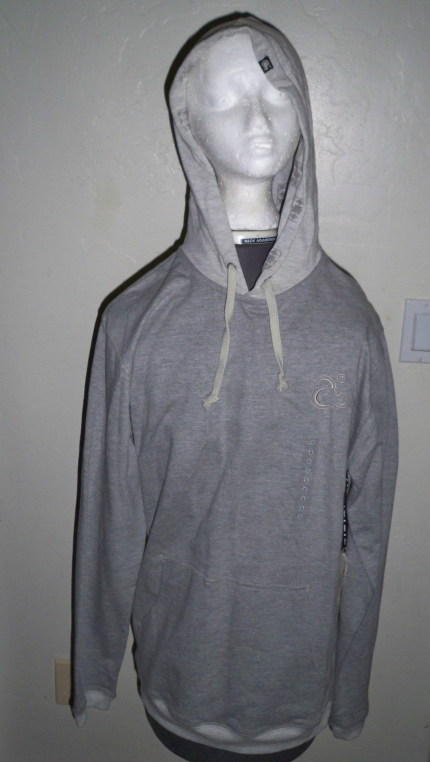 MEN'S GUYS AMBIG AMBIGUOUS GRAY FLEECE PULLOVER HOODIE HEATER GRAY LOGO NEW $50 - $39.99