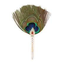 Pure sliver Laddu Gopal Pankha ,Peacock Feather | More pankh - $29.69