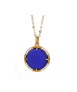 Lapis Lazuli Pendant Necklace for Women with Gold-Plated Sterling Silver... - £88.67 GBP