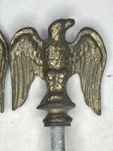 Vintage cast brass flagpole eagle topper lamp finial With Threaded Lamp ... - $820.37 MXN