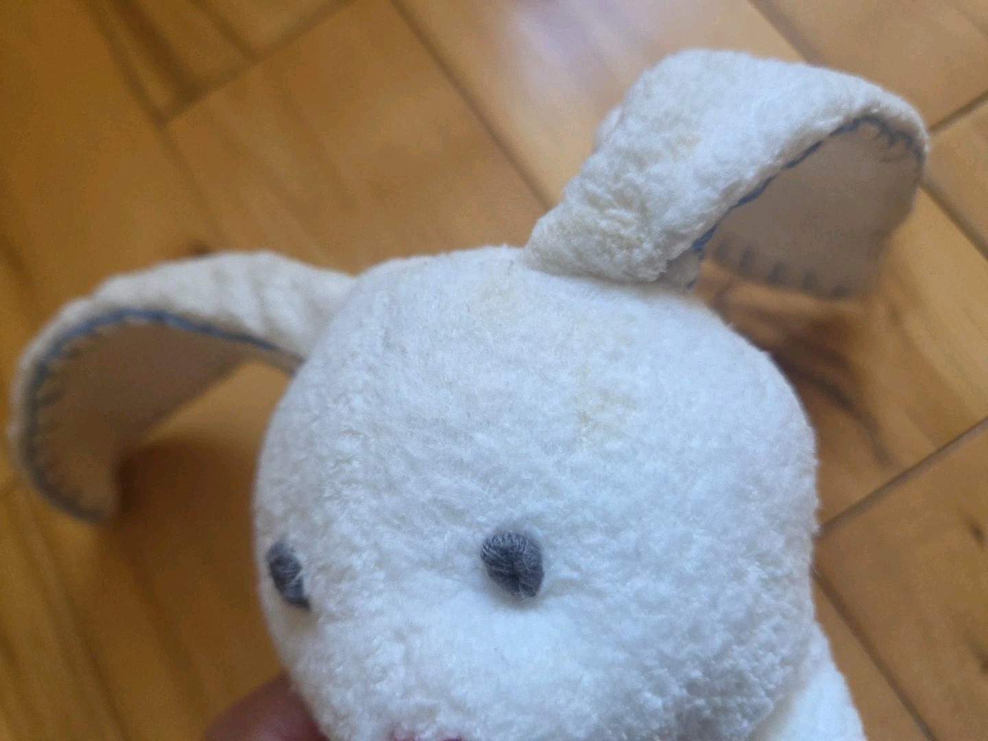 Baby Gap Hopper Blue Ear Stitched Plush Bunny Rabbit Pink Nose Gray Eyes 2003 Item image 4
