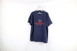 Vintage 90s Streetwear Mens Medium Faded Spell Out Canada Moose T-Shirt Blue - £23.31 GBP