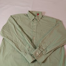 Izod Men's Cotton Green Check Stripe Button-Down Collar Long Sleeve Shirt Size M image 12