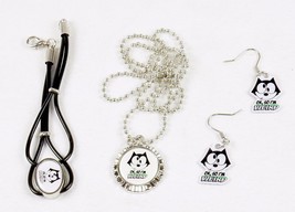 Felix The Cat Fashion Jewelry Set ~ Necklace, Earrings, Bracelet ~ #FLX-WRD-05 - £9.99 GBP