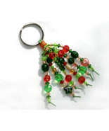 Green and Amber Beaded Key Chain OOAK - $7.54 CAD