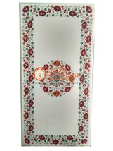 4&#39;x2&#39; Marble Dining Table Top Carnelian Malachite Inlay Floral Home Decor E1483 - £1,333.59 GBP