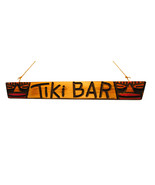 Original Carved Wood 2 Masked Tiki Head Bar Sign - Tribal Surf Shack Decor - $29.99
