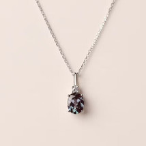 Alexandrite Pendant Necklace for Women Oval Shaped 5.00 Ct Color Changing Stone - £39.56 GBP