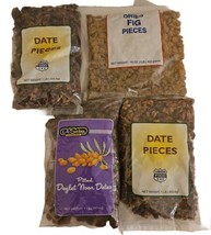 Dried Deglet Noor Dates Date Pieces and Fig Pieces 4 lb Mix Lot Dehydrated Fruit - £20.20 GBP