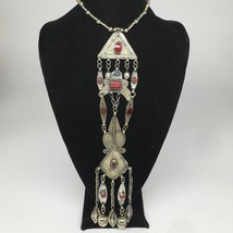 104.4g, 20&quot; Turkmen Necklace Pendant Long Necktie Old Vintage Gold-Gilded,TN394 - £62.48 GBP