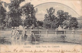 London England~Hyde PARK-THE CASCADE~1902 Photo Postcard - £9.37 GBP