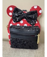 Loungefly Minnie Mouse Sequin Polka Dot Wristlet Mini Backpack - $33.00