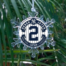 New York Yankees Derek Jeter Snowflake Light Holiday Christmas Tree Orna... - $16.31