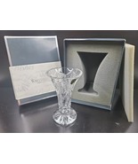 Waterford Best Wishes 6&quot; Vase Clear Cut Etch Bow Crystal Glassware Giftw... - £62.04 GBP