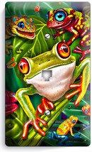 Cute Exotic Rainforest Tropical Tree Frogs Phone Jack Telephone Wall Plate Cover - £8.19 GBP
