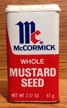 Vintage McCormick Whole Mustard Seed Tin - 1980 - £6.27 GBP