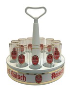 12 Reissdorf Kolsch Cologne German Beer Glasses &amp; Kranz Serving Tray - £115.86 GBP