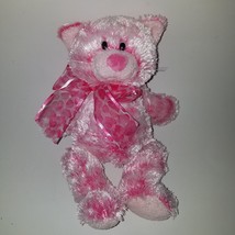 Ty MEOWS Frosted Pink Kitty Cat Plush Bean Bag Stuffed Animal Toy Heart Bow 2005 - £10.02 GBP