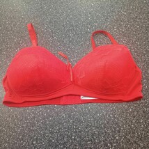 Sofra Bra Women 40C Red Wireless Outer Cup Lace Casual T Shirt - $9.24