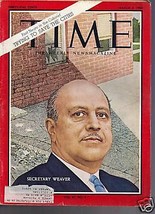 Time Magazine Secretary Weaver March 4, 1966 - $14.84