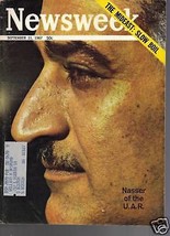 Newsweek Magazine Nasser of the U.A.R. Sep 11, 1967 - £11.86 GBP