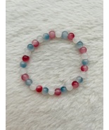 America, red, white, and blue glass bead bracelet. - £5.64 GBP