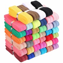 40 Yards Fold Over Elastic Solid Color Trim Elastic 40 Colors Ribbon Sewing Stre - £20.35 GBP
