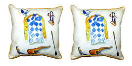 Pair of Betsy Drake Racing Gear Large Pillows 18 Inch X 18 Inch - £70.05 GBP