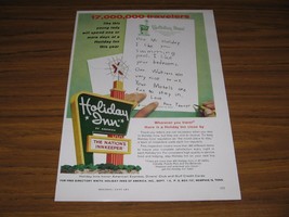 1964 Print Ad Holiday Inn Hotels Motels Little Girl Writes Letter - $10.83