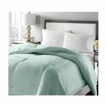 Royal Luxe Luxury Damask Stripe Feather &amp; Down King Comforter-Aqua T4102837 - $54.44