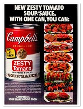Print Ad Campbell&#39;s Zesty Tomato Soup Sauce Vintage 1987 Advertisement - $9.70