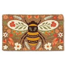 Bee Floral Doormat Durable Coir Fiber PVC Backing 18&quot; x 30&quot; Long Entranc... - £29.65 GBP