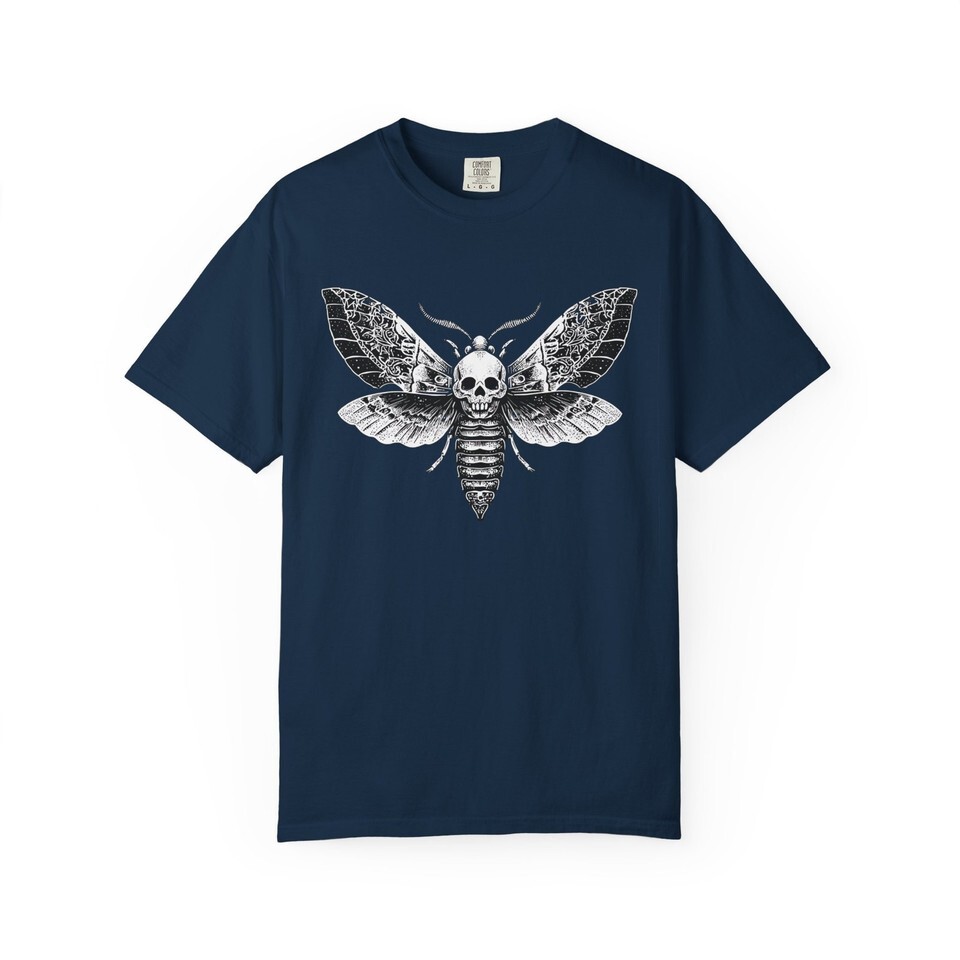 Skull Moth T-Shirt, Unisex Graphic Tee, Gothic Apparel, Alternative Item image 6