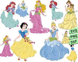 Disney Princesses Colors Svg Png, Disney princess Svg Png - £2.19 GBP