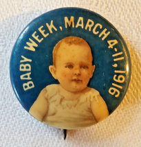 (National) Baby Week March 4-11, 1916 Pin, City Fed. of Colored Women&#39;s Clubs - £7.43 GBP