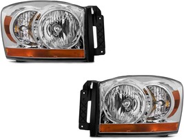 Headlights For Dodge Truck 1500 2500 3500 2006 Only Left Right Pair Chrome - £205.98 GBP