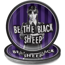 Wednesday Be The Black Sheep Round Dessert Plates Birthday Supplies 8 Pe... - $4.25