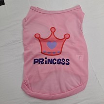 Princess Dog T-shirt Pink Crown Size Large - £9.28 GBP